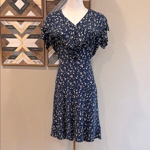 Double RL RRL Ralph Lauren Floral Tie Back Ruffle Dress 2 / Small